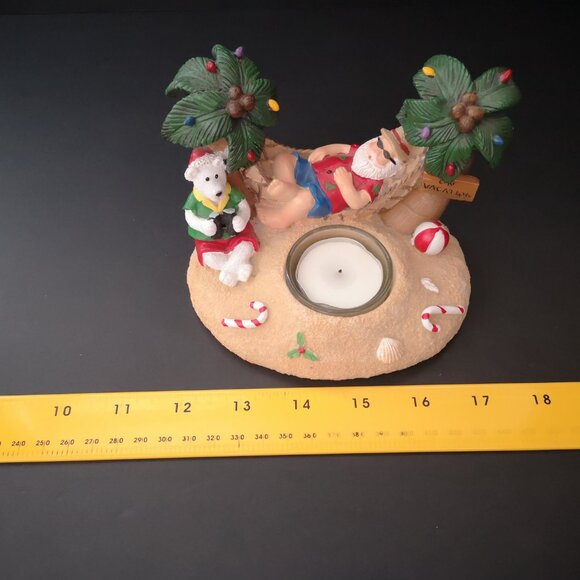 Yankee Candle Beach Friends Votive Holder Santa/Hammock w/ Polar Bear - Picture 5 of 5